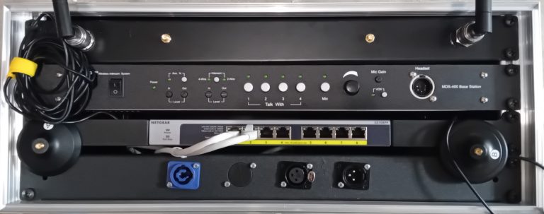 Funk-Intercom-Set, 2.4Ghz, 4 Beltpacks, DANTE